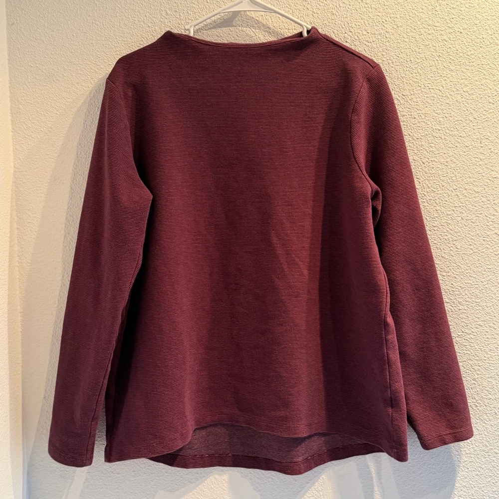 Lands End Womens Ribbed Boat Neck‎ Sweater L 14-16 Purple